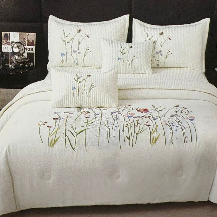 Luxury bedding 6-piece set by The Gharnish featuring plush fabric and elegant design for a stylish bedroom look.