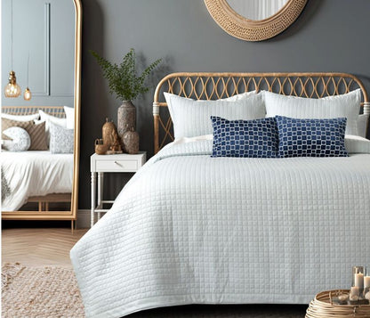 Luxury quilted bedding set by The Gharnish featuring a 6-piece bedcover ensemble with elegant quilting and coordinated pillow shams.