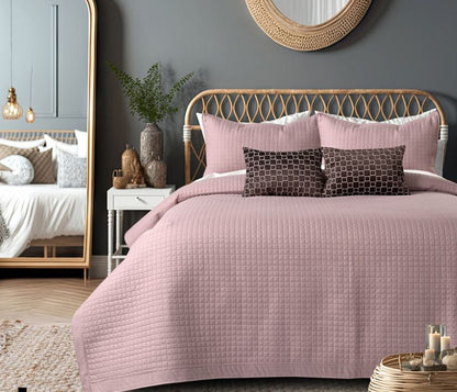 Luxurious quilted bedcover 6-piece bedding set by The Gharnish, featuring elegant stitching and plush fabric for a stylish bedroom look.