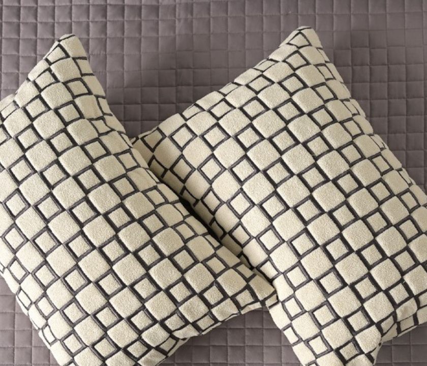 Luxury quilted bedcover 6-piece bedding set by The Gharnish, featuring elegant stitching and plush fabric for a stylish bedroom look.