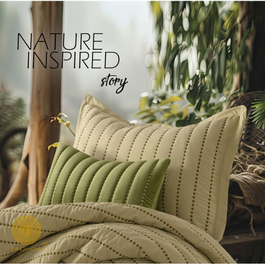 Moon Light Designer Quilted Bedding Set of 5 Pcs - The Gharnish - A Unit of Satkala Creations