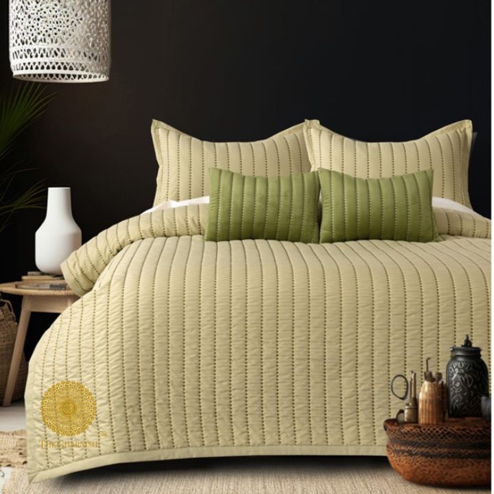 Moon Light Designer Quilted Bedding Set of 5 Pcs - The Gharnish - A Unit of Satkala Creations