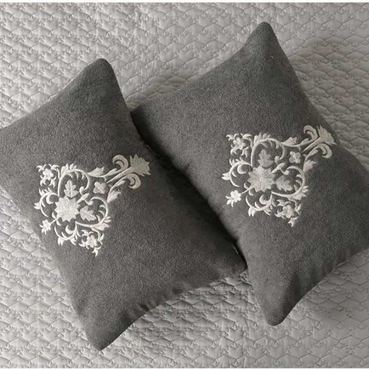 Mughlai quilted bedding set of 5 by The Gharnish, featuring intricate patterns on luxurious bedding for a regal bedroom look.