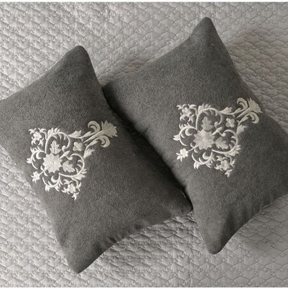 Mughlai quilted bedding set of 5 by The Gharnish, featuring intricate patterns on luxurious bedding for a regal bedroom look.