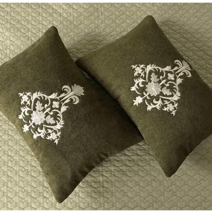 Mughlai quilted bedding set of 5 by The Gharnish featuring traditional patterns and rich fabric for luxurious bedroom decor.