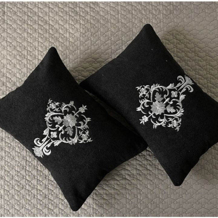 Mughlai quilted bedding set of 5 by The Gharnish, featuring traditional patterned bed linens and comforters for a luxurious bedroom.