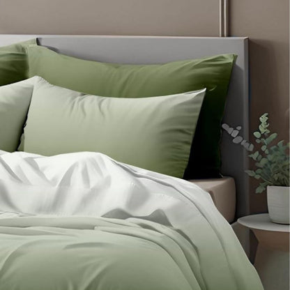Colorful cotton bedding set of 3 by The Gharnish, featuring Ombrey design with vibrant, soft 300 TC comforter covers.