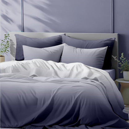 Colorful cotton bedding set of 3 with Ombrey design, 300 TC, from The Gharnish, featuring vibrant, soft, and comfortable bedding.