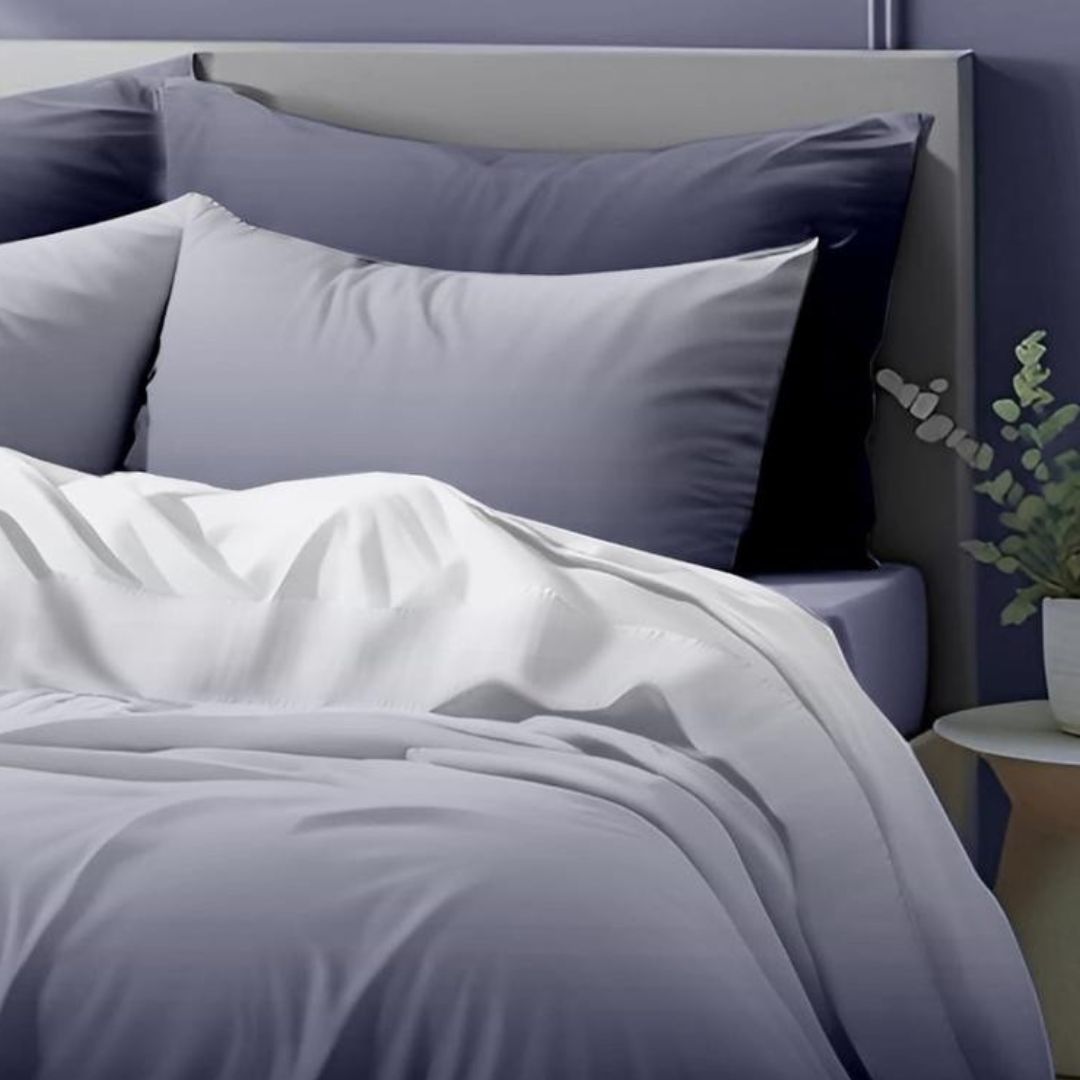 Colorful cotton bedding set of 3 by The Gharnish featuring Ombrey design, made from 300 thread count for a soft, vibrant bedroom look.