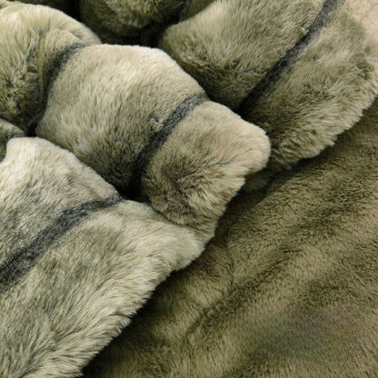 Ophelia rabbit fur ultra warm double bed quilt by The Gharnish, soft and cozy winter bedding with plush fur texture.