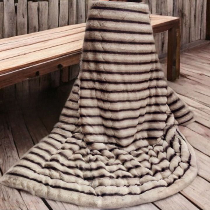 The Gharnish Ophelia rabbit fur double bed quilt for winter, featuring plush, ultra-warm bedding with a soft, cozy appearance.