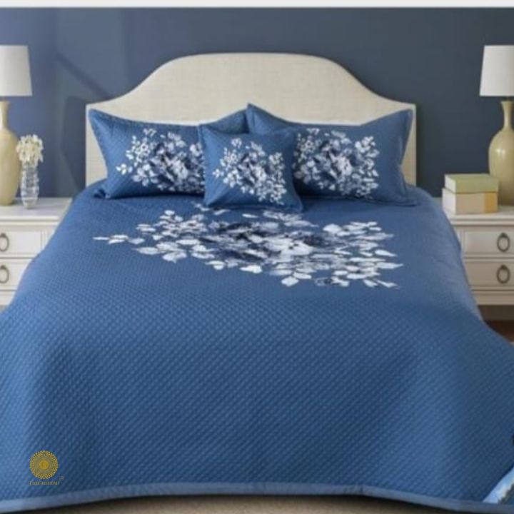 Premium quilted bedding 4-piece set by The Gharnish featuring soft, textured fabric and elegant stitching for comfortable sleep.