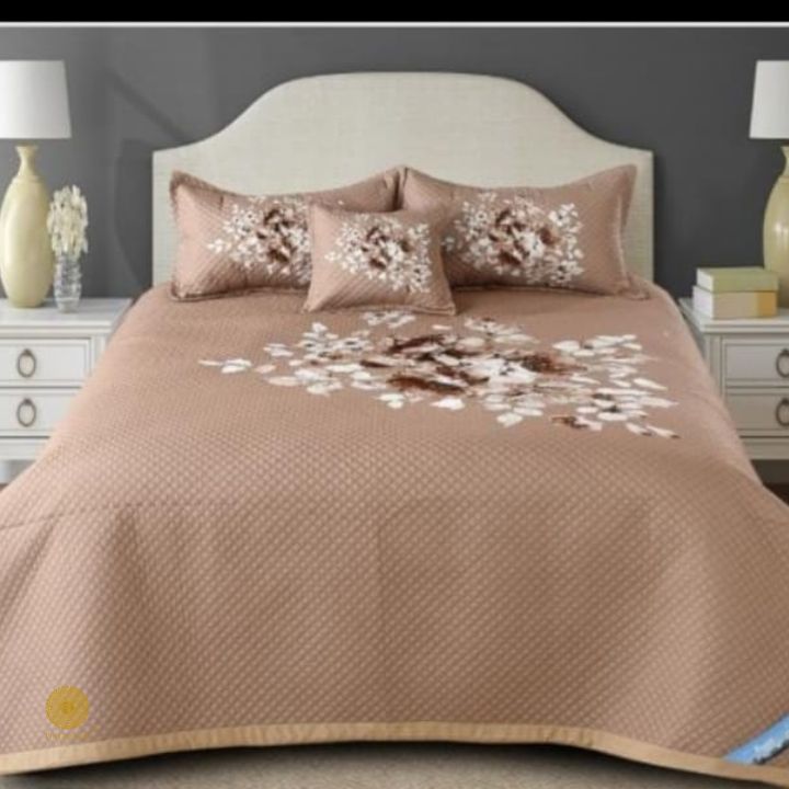 Premium quilted bedding 4-piece set by The Gharnish, featuring soft, plush fabric and a stylish quilted design for a cozy bedroom look.