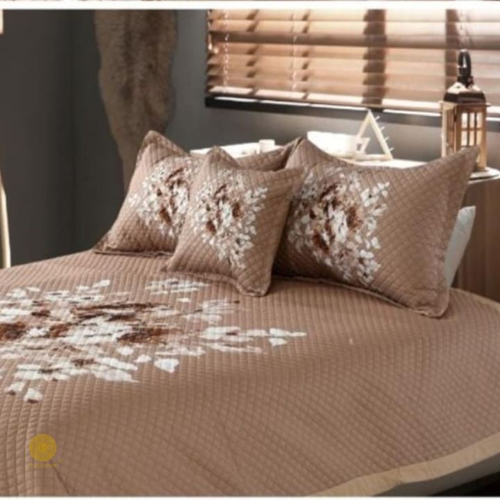 Premium quilted bedding 4-piece set by The Gharnish, featuring soft, stylish quilted duvet covers and pillow shams.