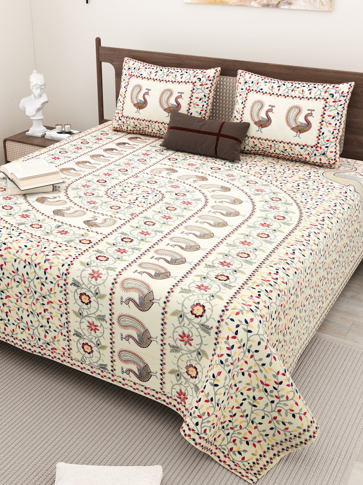  ALL NEW PURE COTTON 
JAIPURI PRINT KING SIZE
DOUBLE BED BEDSHEET SET.