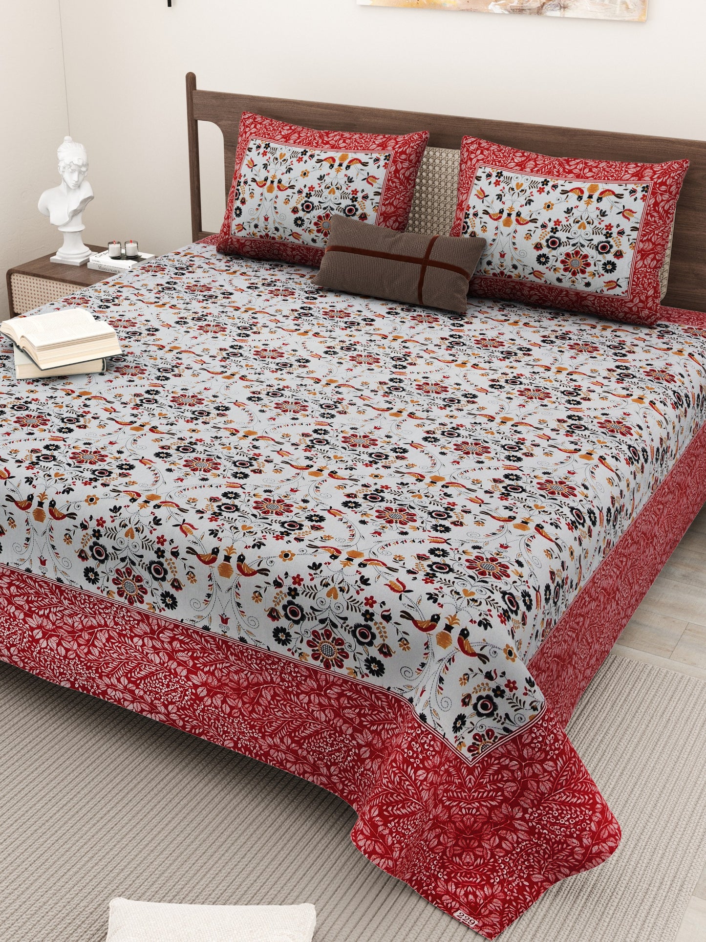 Pure Cotton Jaipur Prints Bedding Set - The Gharnish - A Unit of Satkala Creations