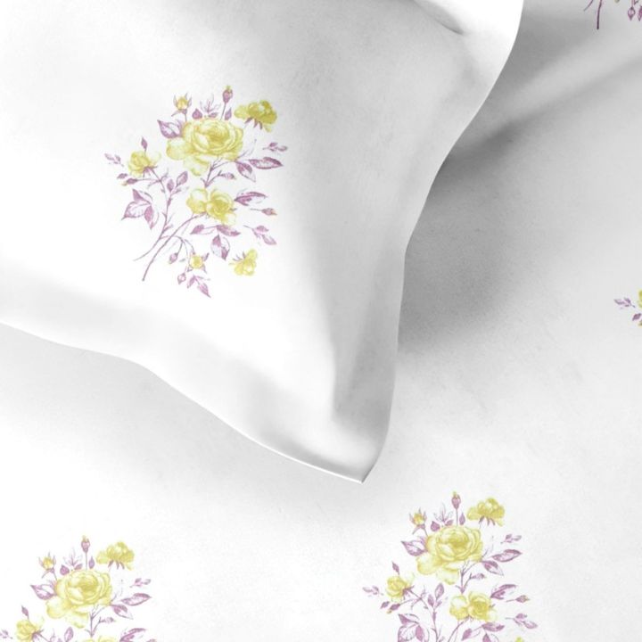 Pure Cotton Super King Size 400 TC Cotton Bedsheet - The Gharnish - A Unit of Satkala Creations