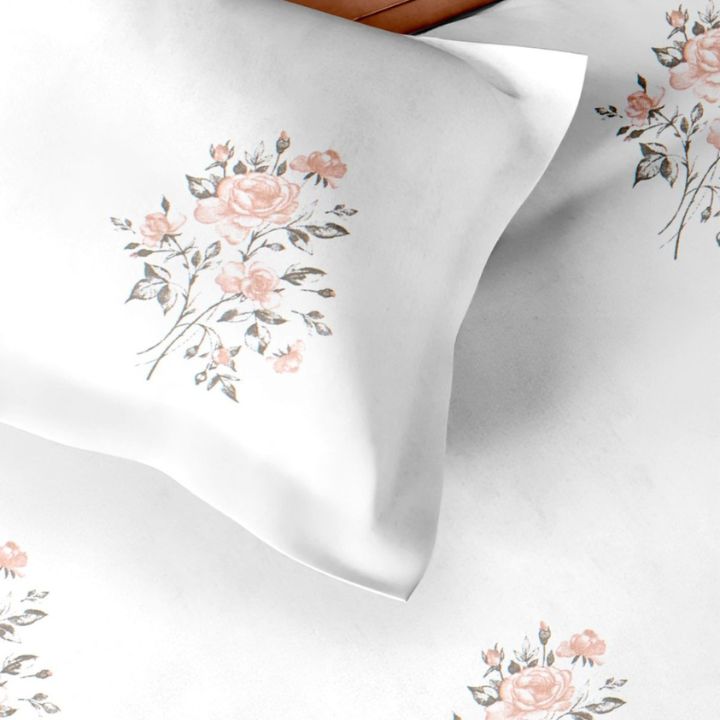 Pure Cotton Super King Size 400 TC Cotton Bedsheet - The Gharnish - A Unit of Satkala Creations