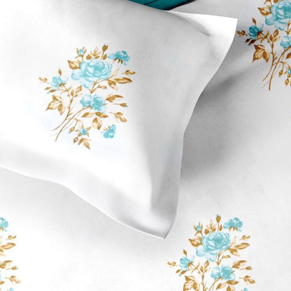 Pure Cotton Super King Size 400 TC Cotton Bedsheet - The Gharnish - A Unit of Satkala Creations