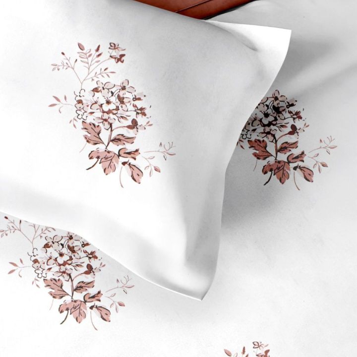 Pure Cotton Super King Size 400 TC Cotton Bedsheet - The Gharnish - A Unit of Satkala Creations