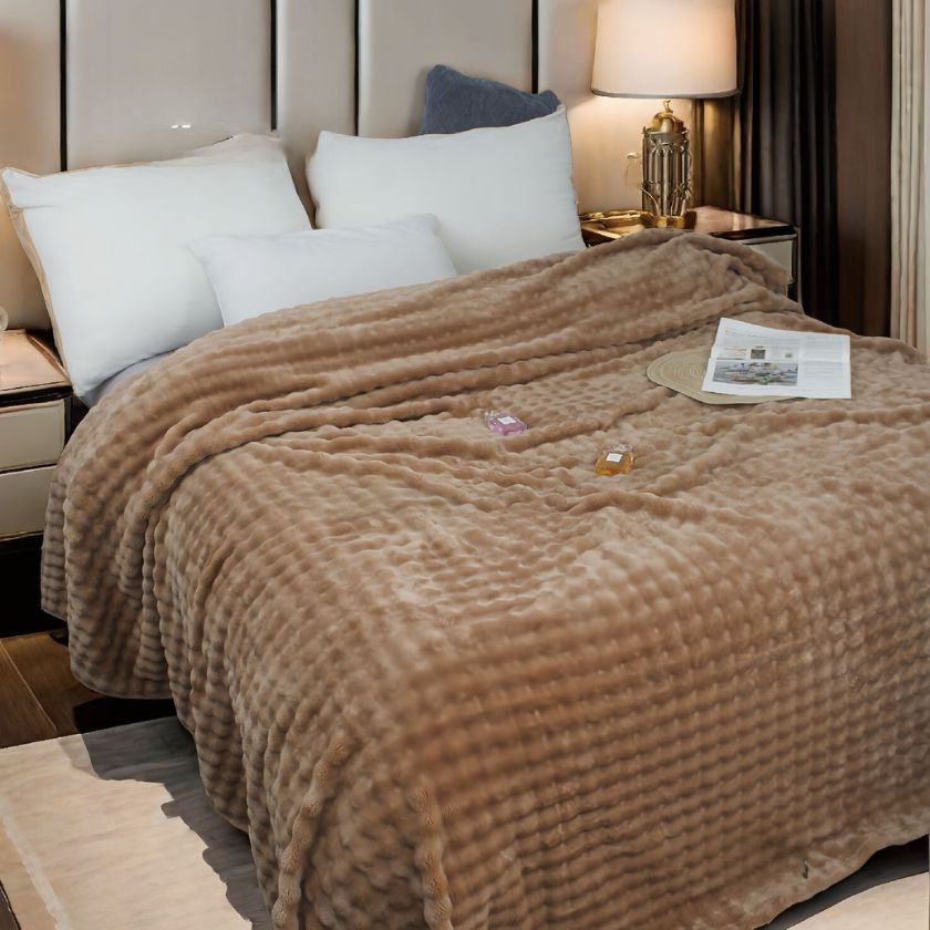 Super soft premium AC blanket from The Gharnish featuring plush fabric and cozy bedding design.