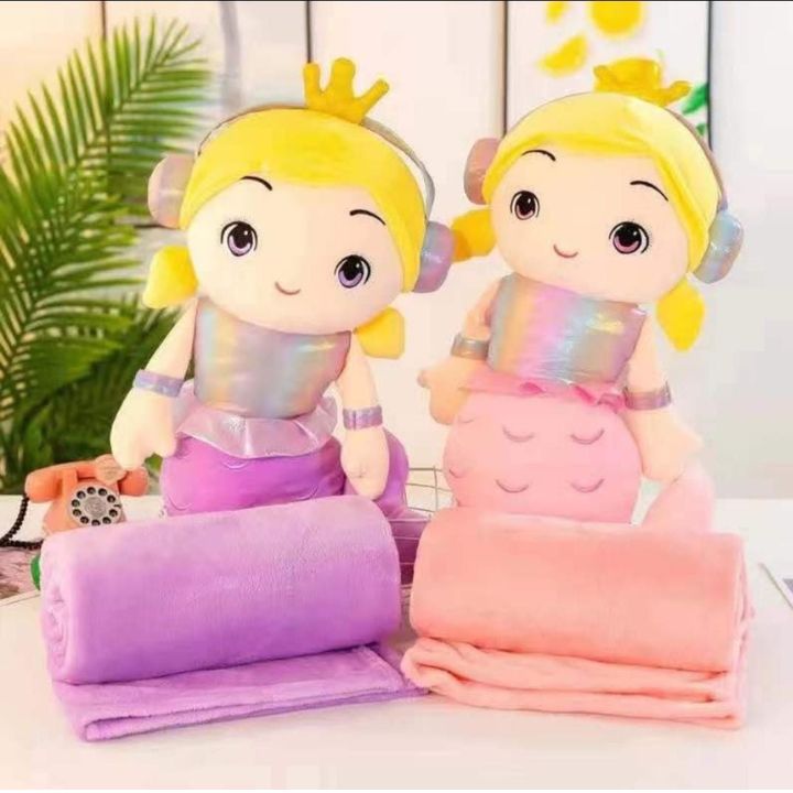 Mermaid Super Soft Toy with Blanket Inside - The Gharnish - A Unit of Satkala Creations
