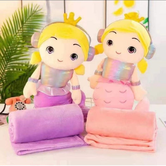 Mermaid Super Soft Toy with Blanket Inside - The Gharnish - A Unit of Satkala Creations