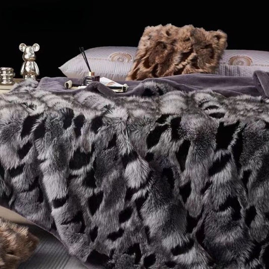 Korean Cashmere Panthar Furr Blanket - The Gharnish - A Unit of Satkala Creations