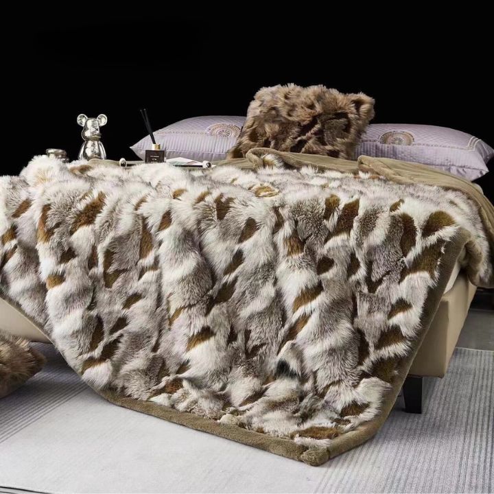Korean Cashmere Panthar Furr Blanket - The Gharnish - A Unit of Satkala Creations