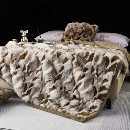 Korean Cashmere Panthar Furr Blanket - The Gharnish - A Unit of Satkala Creations