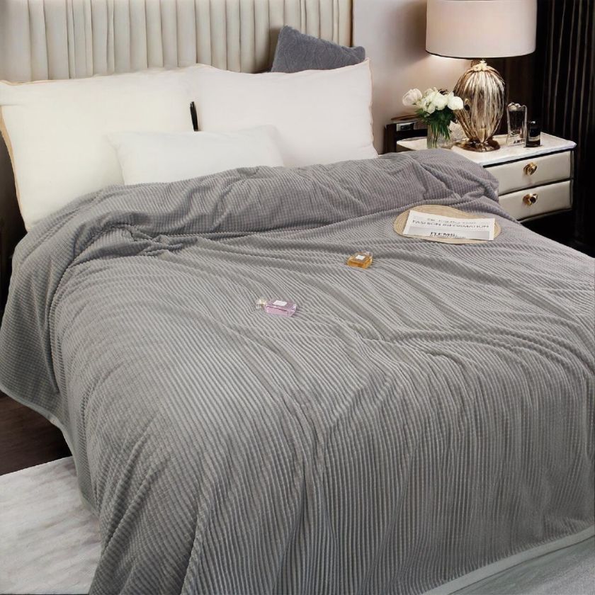 Double bed-sized AC blanket by The Gharnish, soft and cozy blanket made for cooling comfort on warm nights.
