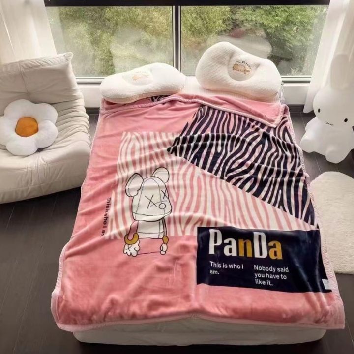 Imported Premium Quality Soft Coludy Raschel Double Ply Mink Blanket With Thik Satin Border -Latest Teenager Series - The Gharnish - A Unit of Satkala Creations