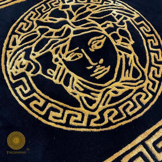Versace design premium carpet by The Gharnish, 3x5 feet, featuring luxurious Versace pattern in vibrant colors.