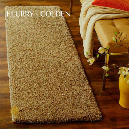 Gray Flurry Bedside Runner carpet by The Gharnish, featuring soft, plush texture ideal for home bedroom accents.