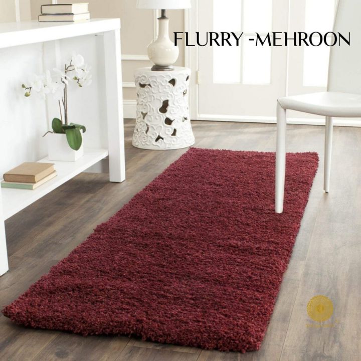Grey Flurry bedside runner carpet by The Gharnish, featuring soft, plush texture ideal for home bedroom or hallway decor.