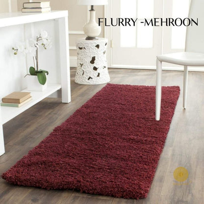 Grey Flurry bedside runner carpet by The Gharnish, featuring soft, plush texture ideal for home bedroom or hallway decor.