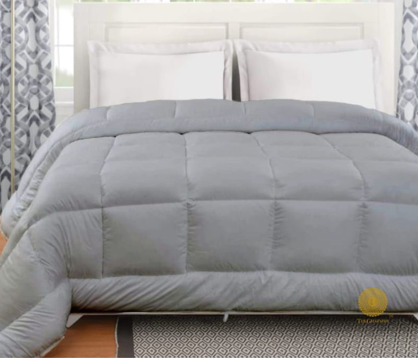 Double navy blue Supersoft Siliconised Micro Fabric All Season Comforter by The Gharnish, cozy and lightweight for year-round use.
