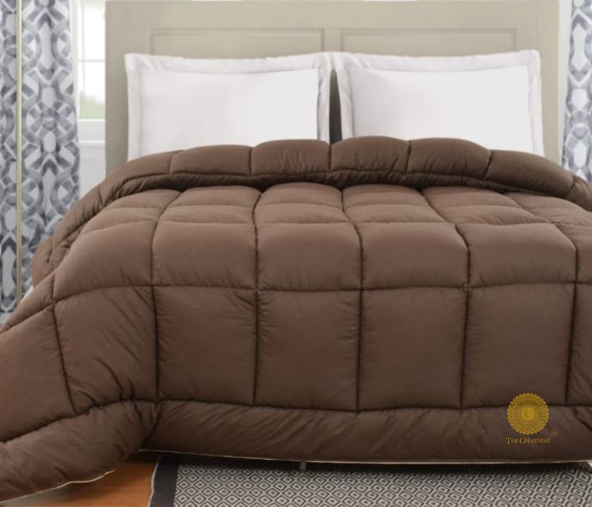 Navy blue The Gharnish supersoft siliconised microfabric all-season comforter, double size, plush and cozy for year-round use.