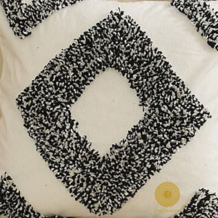 Set of two Supreme Off White cotton cushion covers by The Gharnish, 16x16 inches, soft and elegant for home decor.