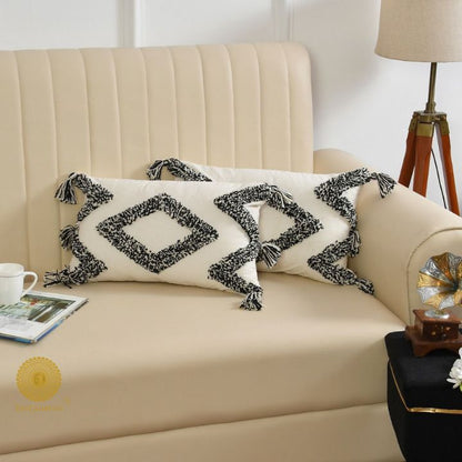 Set of 2 Supreme Off White cotton cushion covers by The Gharnish, 16x16 inches, soft and stylish for home decor.