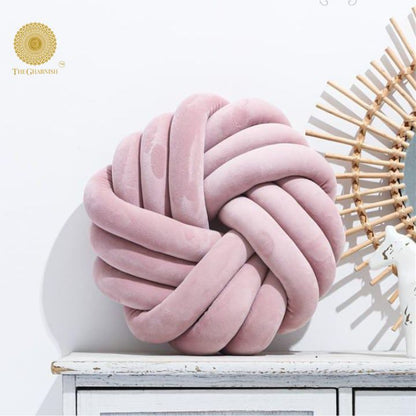 Criss Cross Highligter Round Cushion - The Gharnish - A Unit of Satkala Creations