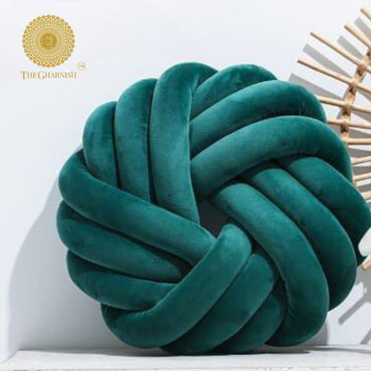 Criss Cross Highligter Round Cushion - The Gharnish - A Unit of Satkala Creations