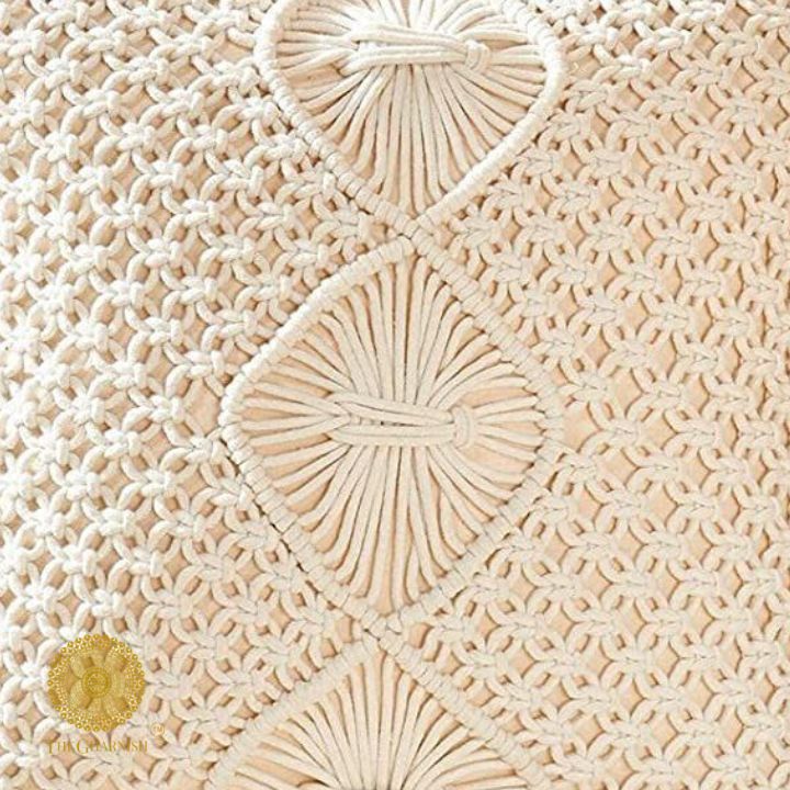 Pair of cotton rope knitted cushion covers by The Gharnish, soft textured cushion covers for home decor, pack of two.