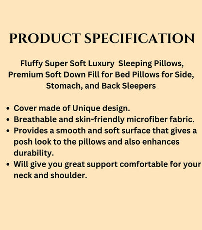 Fluffy and Luxurious Sleeping FAB Pillows - The Gharnish - A Unit of Satkala Creations