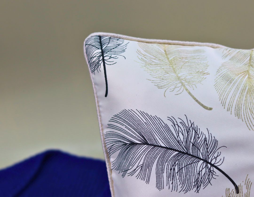 Leaf Printed Cushions Covers set of 2 - The Gharnish - A Unit of Satkala Creations