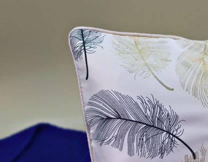 Leaf Printed Cushions Covers set of 2 - The Gharnish - A Unit of Satkala Creations