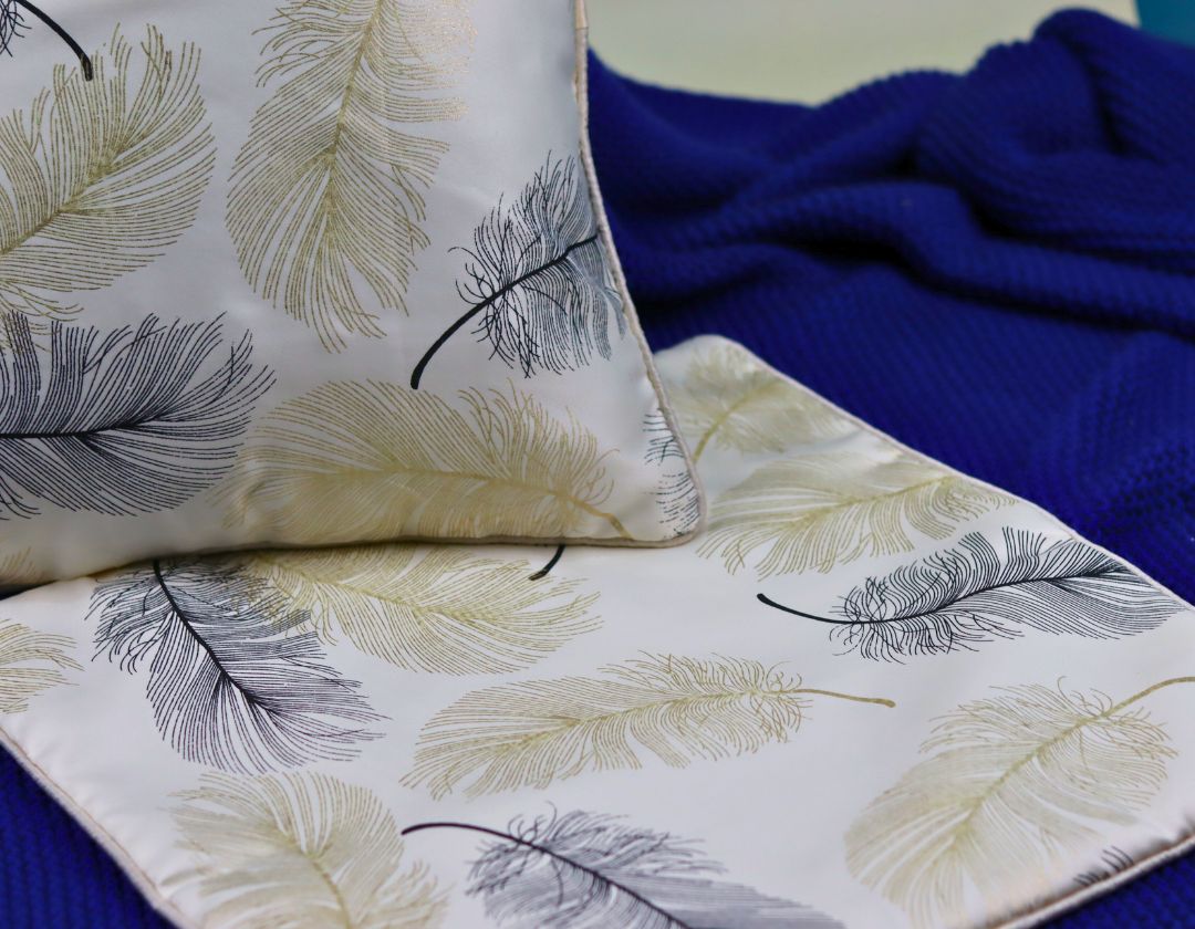 Leaf Printed Cushions Covers set of 2 - The Gharnish - A Unit of Satkala Creations