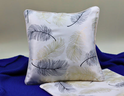 Leaf Printed Cushions Covers set of 2 - The Gharnish - A Unit of Satkala Creations