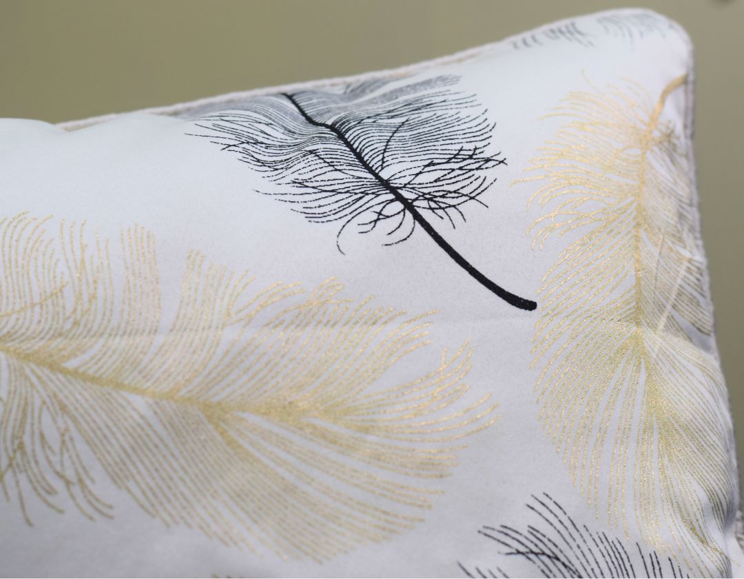 Leaf Printed Cushions Covers set of 2 - The Gharnish - A Unit of Satkala Creations