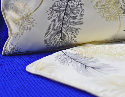 Leaf Printed Cushions Covers set of 2 - The Gharnish - A Unit of Satkala Creations